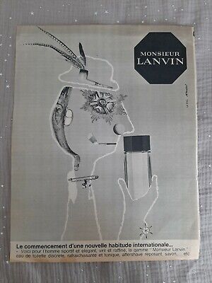 Lanvin PUBLICITÉ 1964 LANVIN VAPOSPRAY RECHARGEABLE APPUYER UN NUAGE PARFUMÉ SANS GAZ 