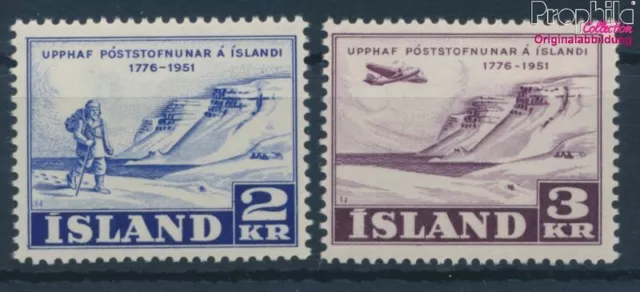 Briefmarken Island 1951 Mi 273-274 Jahrgang 1951 komplett postfrisch (10230566