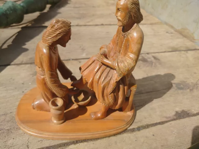 Wooden Hand Carved Jesus Christ Jesus Wooden Statue Christian Bethlehem Figure