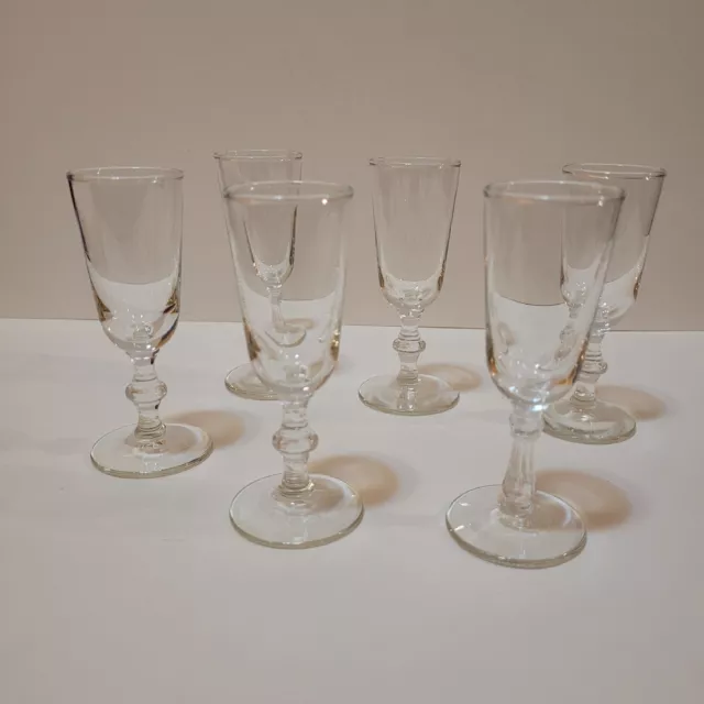 Set of 6 Vintage Libbey Georgian Liqueur Cordials 3.75" Mid Century Modern