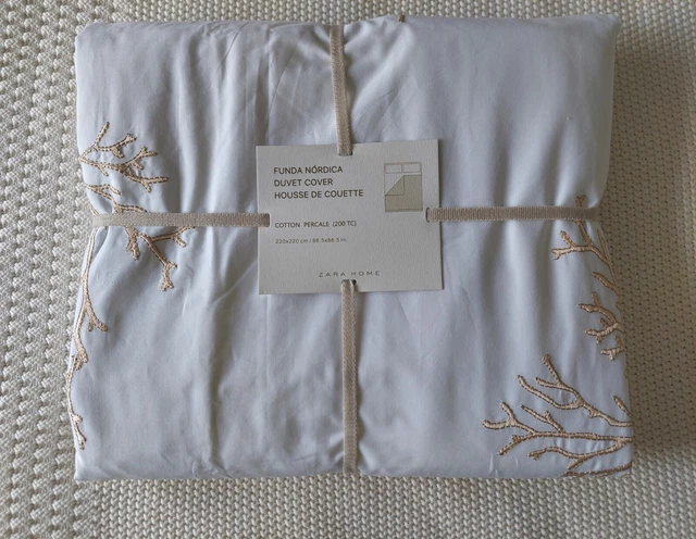 ZARA HOME Funda Nordica Gold Embroidered Twigs 200 TC Duvet Cover