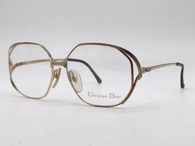 Dior Brille Damen Gold Metall Große Gläser 80er 2476  Vintage