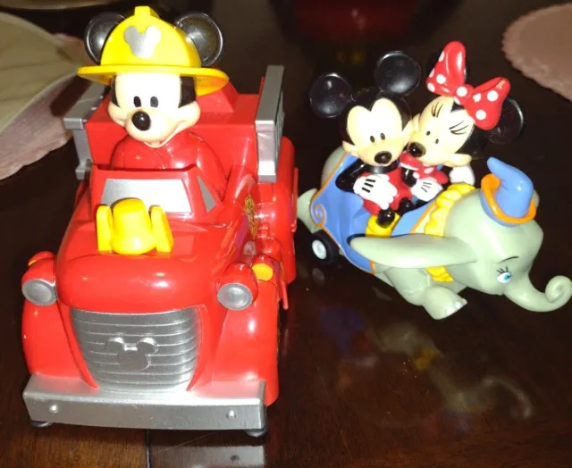 Disney,Mickey Mouse Fire Truck,Dumbo,Minnie Set Display Collectible Toys