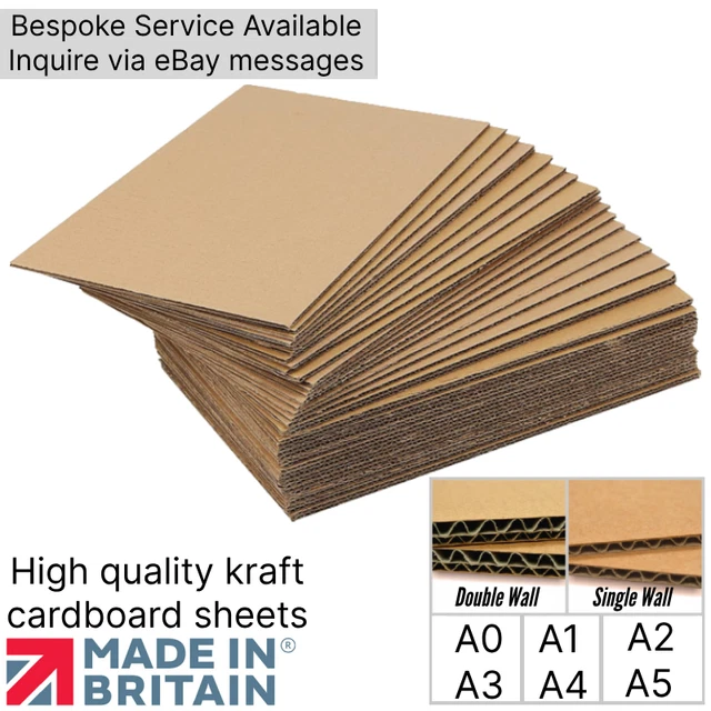 CORRUGATED CARDBOARD SHEET Craft Divider Pads Double / Single, A0 A1 A2