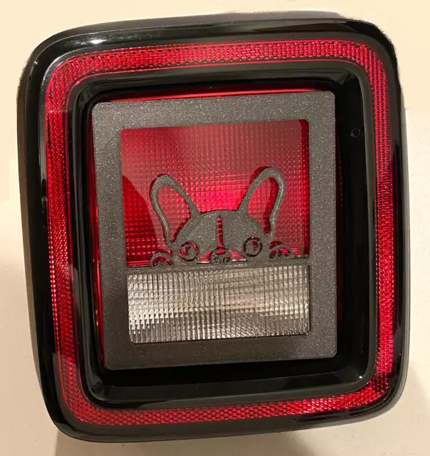 Frenchie French Bulldog 3D Bk for Jeep Wrangler JK/JKU/JL Rear Tail Light cover