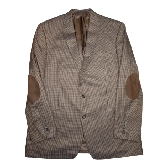 RALPH LAUREN Mens Blazer Sport Coat Two Button Jacket 46XL Houndstooth Poly/Visc