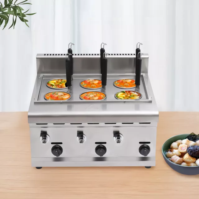 6 Holes Noodle Cooking Machine Commercial Pasta Cooker Pasta Maker Lpg Gas