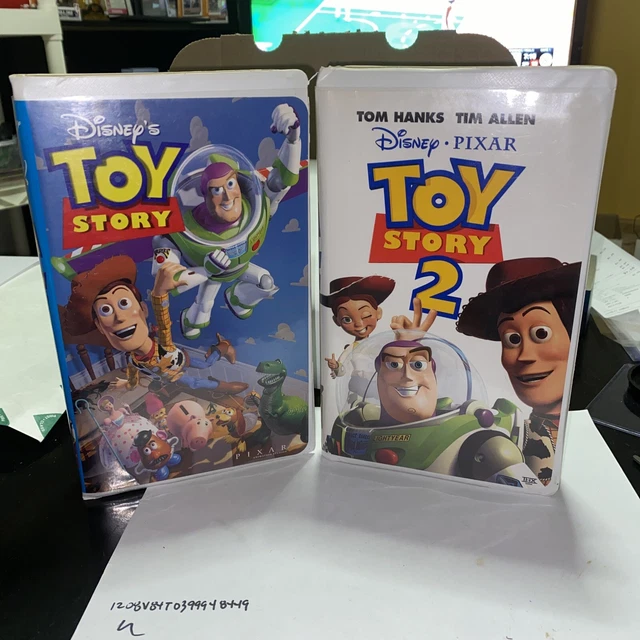 DISNEY PIXAR LOT of 2 VHS Toy Story 1 and Toy Story 2 Clamshell Cases £
