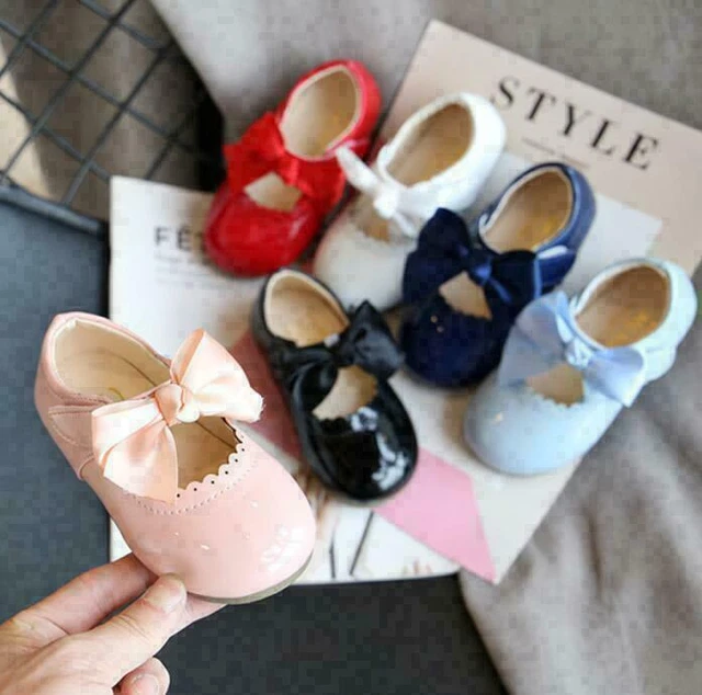 Bambini Bambine Fiocco A Nastro Spagnolo Festa Di Matrimonio Brevetto Bambini Scarpe Da Toodler 3