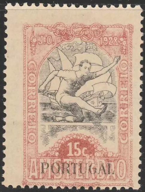 "Estampilla de Portugal 1928 SC# RA14 15c dl rojo y negro ""Edición de los Juegos Olímpicos, Hurdler""