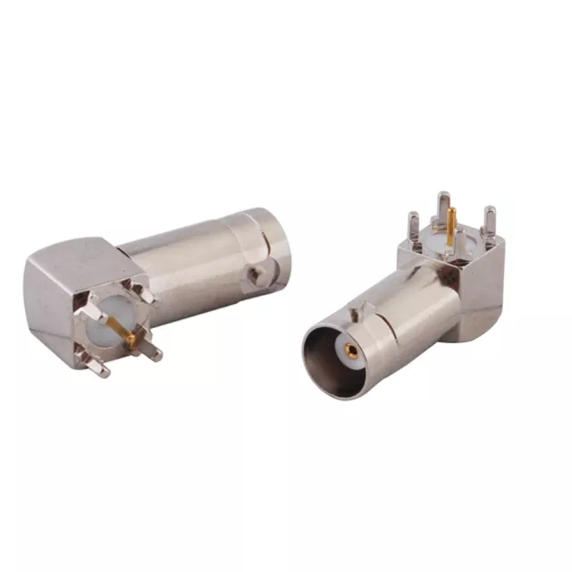 50X BNC Jack Female Thru Hole Right Angle PCB Mount RF Coax Connector for Audio