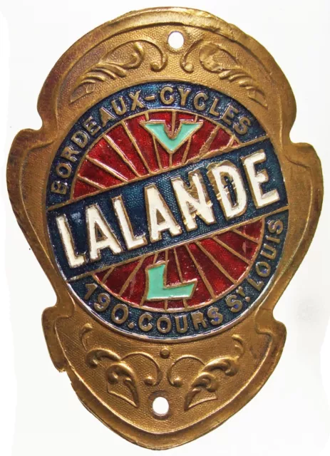 Plaque Bicyclette / Vélo / Objets Collection Lalande