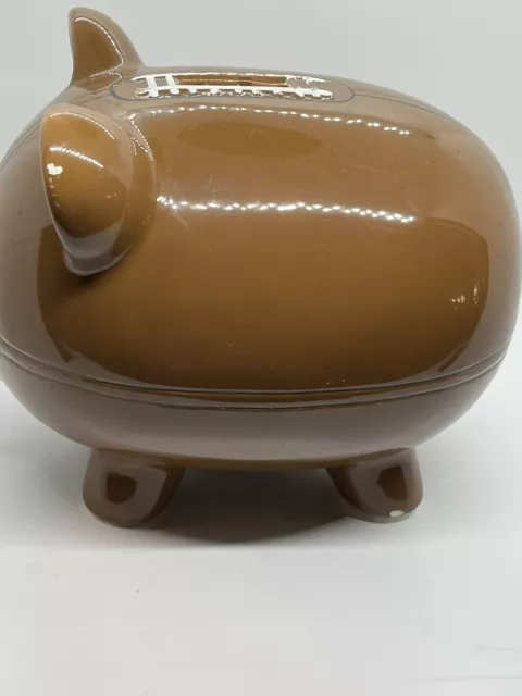 Ceramic Brown Pig Football Piggy Bank