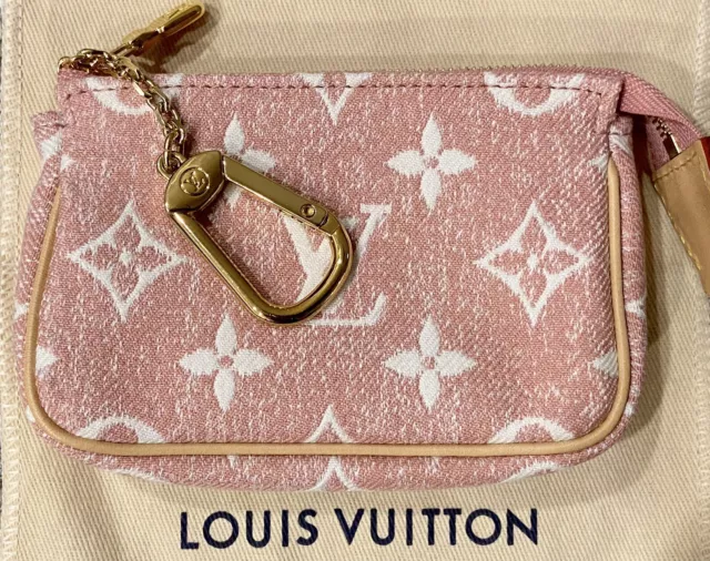 Louis Vuitton Black Monogram Denim Pochette Cles Key Pouch 1LVJ1026