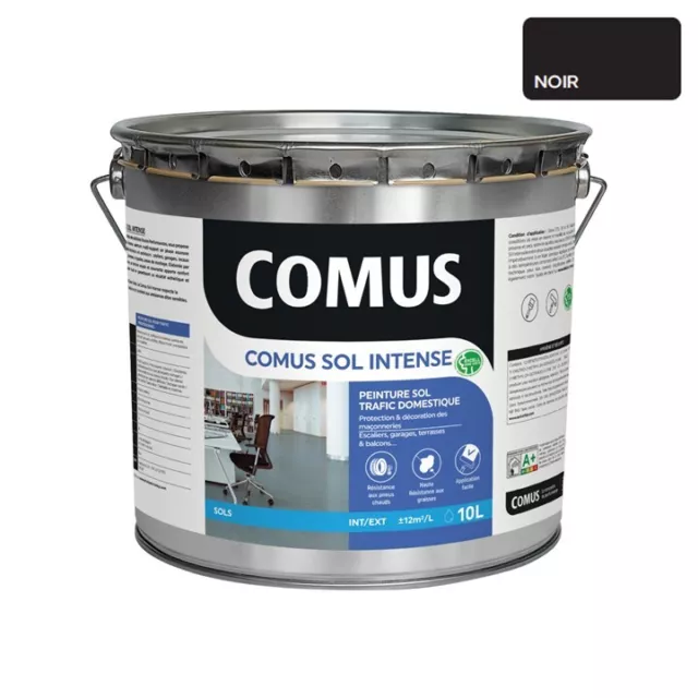 COMUS SOL INTENSE NOIR  10L Peinture sols intérieurs et extérieurs. trafic inten