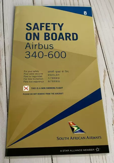 South African Airways Airbus A340-600 Safety Card - 3/13