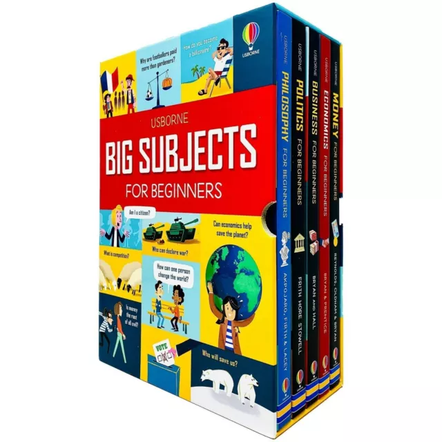 Usborne Big Subject for Beginners 5 Books Collection Box Set Money, Economics