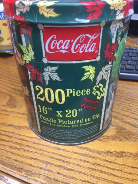 Vintage Coca Cola 200pc Puzzle In Collectable Tin - Sealed - 1998