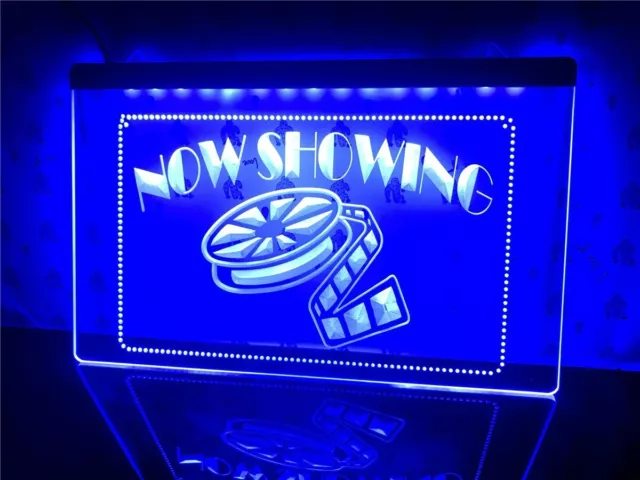 Now Showing Filming Film Movies LED Neon Light Sign Studio Room Wall Art Décor