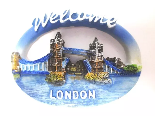 London Magnet Welcome Tower Bridge  Poly Souvenir Great Britain,Neu