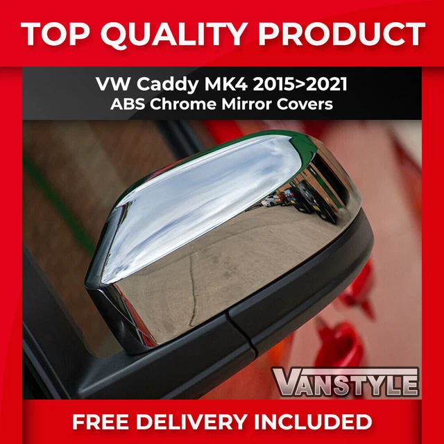 Fits Vw Caddy & Maxi Mk4 15>21 Abs Chrome Wing Mirror Side Mirror Covers Trim