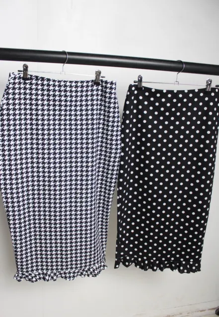 2 X Shein Womens Below Knee Patterned Skirt Bundle - Size Large L (VX2)