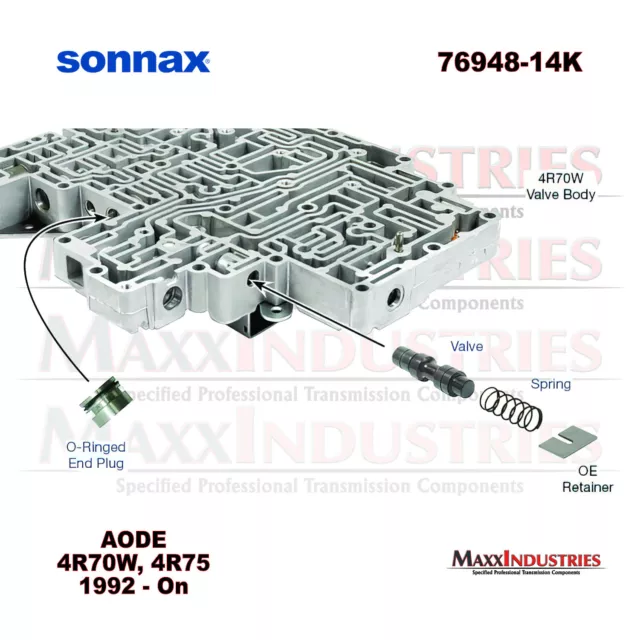 Sonnax 76948-14K Solenoid Regulator Valve Kit AODE 4R70W 4R75 Trans Valve Body