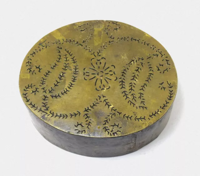 Vintage Oval shape Indian Rangoli Artwork Printing Dye Nice Collectible i7-84