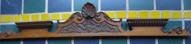 Antique wood Shell Pediment Salvage Architectural Header HUGE 62 1/2” Long Beaut