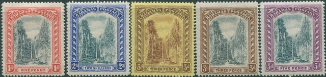 Bahamas 1901 SG75-79 Queen's Staircase Nassau (5) wmk crown CA MH