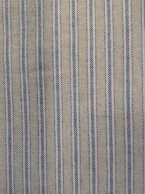 Yale Zeckenstreifen blau & Leinen 280 cm/108" breiter Vorhang Stoff