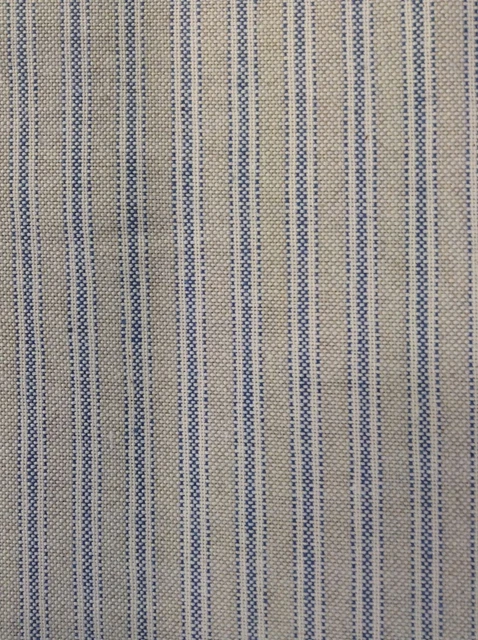 Yale Zeckenstreifen blau & Leinen 280 cm/108" breiter Vorhang Stoff