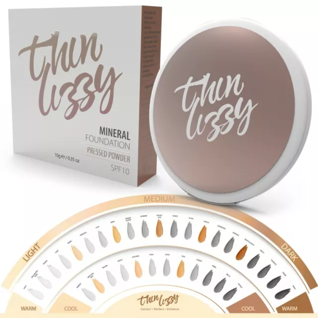 Thin Lizzy Mineral Foundation Pressed Powder 10g SPF10 Choose Your Shade