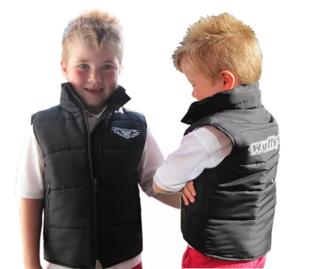 Wulfsport leisure wear gilet jacket black kids medium motocross approx. age 5-7