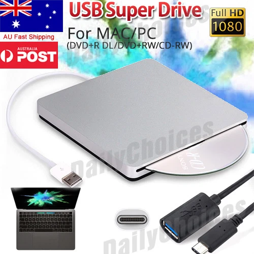Portable SLOT-IN USB External DVD CD Drive/Burner/Writer RW ROM Macbook Aus