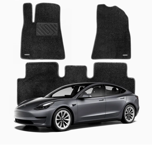 Tesla Model 3 2017-2023 Superior Carpet Custom Fit Car Floor Liners Black