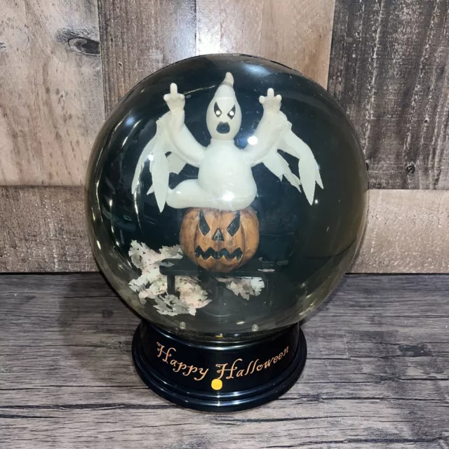 Vintage Gemmy Ghost Pumpkin HALLOWEEN TORNADO GLOBE 2007 Spooky Sounds & Lights Vintage Gemmy Ghost Pumpkin HALLOWEEN TORNADO GLOBE 2007 Spooky Sounds & Lights