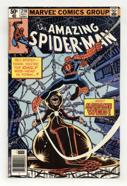 Amazing Spider-Man #210N VG+ 4.5 1980 1st app. Madame Web
