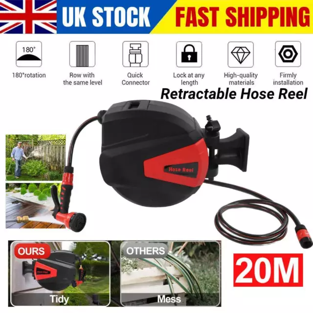 Wall Mounted Auto Retractable Garden Hose Reel FOR SALE! - PicClick UK