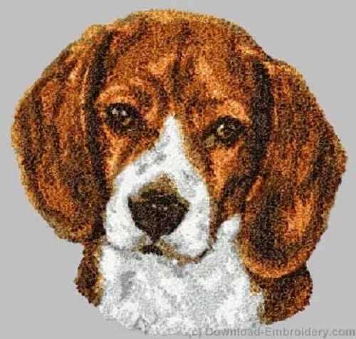 Embroidered Short-Sleeved T-shirt - Beagle DLE3663 Sizes S - XXL