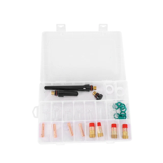 30 pz accessori durevoli torcia per saldatura tig kit coppa di vetro 4-12 lenti Tig Co Q8Y8