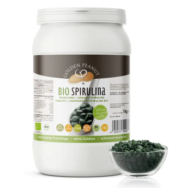 Bio Spirulina Tabletten 1 kg  je 250 mg Mikroalge planzliches Eiweiß Vitamine