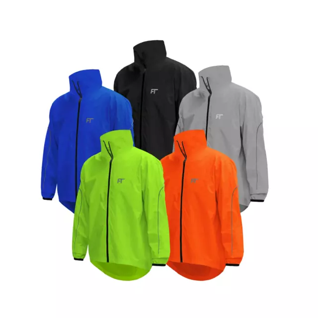 Mens Cycling Rain Jacket High Visibility Waterproof Running Top Rain Coat