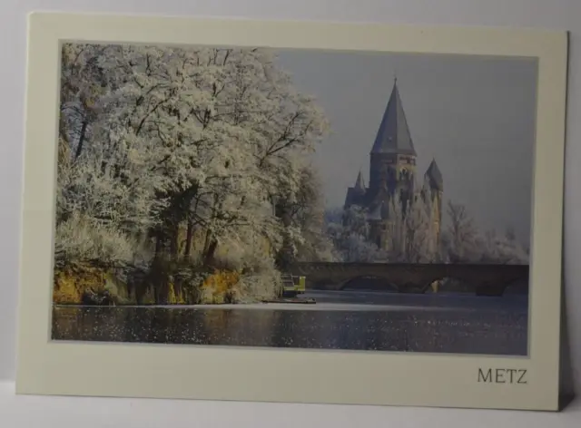 Metz le temple Neuf hiver  - carte postale CPA9