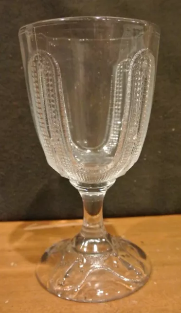 Curtain Tie Back Water Goblet Tumbler Early American Pattern Glass Adams & Co