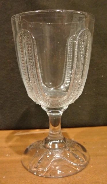 Curtain Tie Back Water Goblet Tumbler Early American Pattern Glass Adams & Co