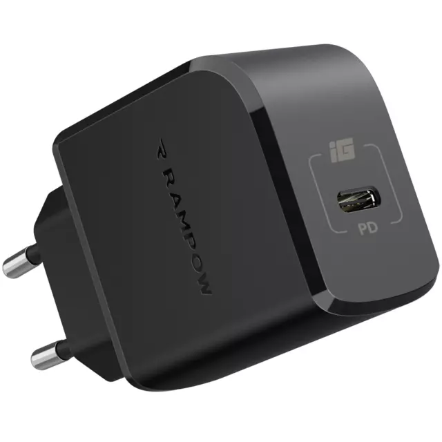 RAMPOW USB C Ladeadapter 20W PD Netzteil 3A Schnell Ladegerät für Handy Tablet