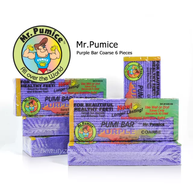 6 Pieces Mr. Pumice Purple Coarse Pumi Bar Stone