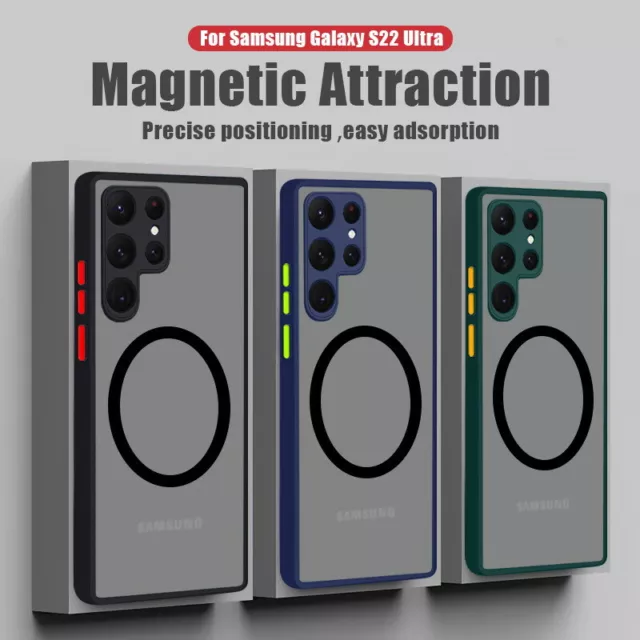 ShockProof Magnetic Matte Hard Case For Samsung S23 S22 S21 Ultra S20 FE Cover
