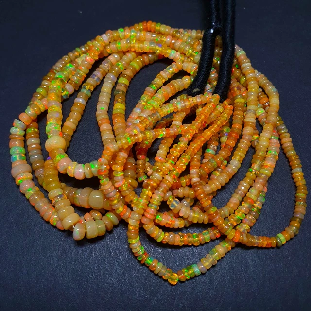Naturel Éthiopien Opale Rondelle Perles Lisse Gemmes Perles 3-6 MM 30 CT 40.6cm